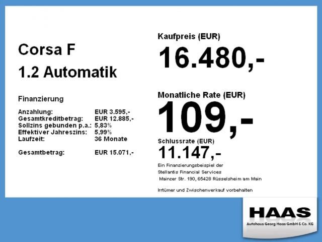 Opel Corsa F 1.2 Automatik Carplay,Sitzheizung,Kamera