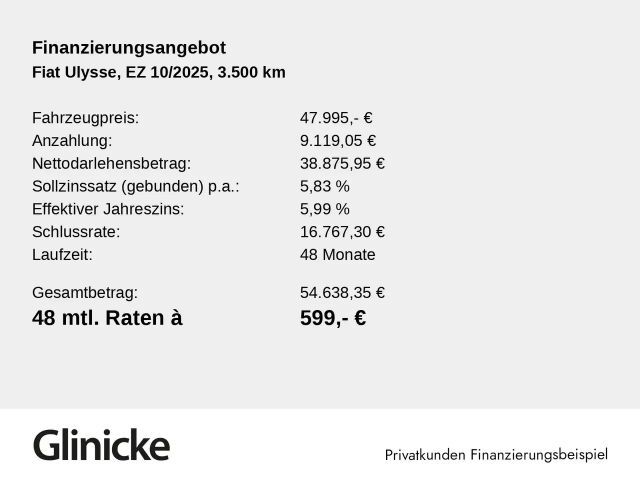 Fiat Ulysse Ulysee Top L2 Diesel 180PS