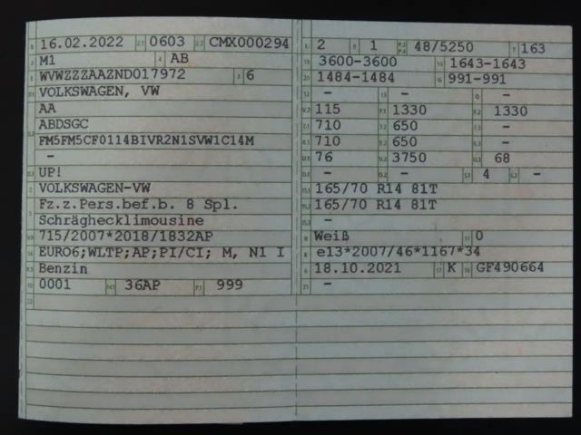 Volkswagen up! 1.0 Basis 1.Hd*StartStop*SHZ*Klima*Bluetooth