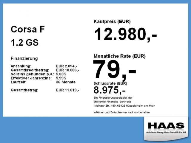 Opel Corsa F 1.2 Rückfahrkamera, Sitz & Lenkradheizung