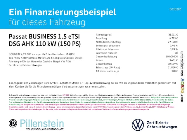 Volkswagen Passat 1.5 eTSI Business DSG