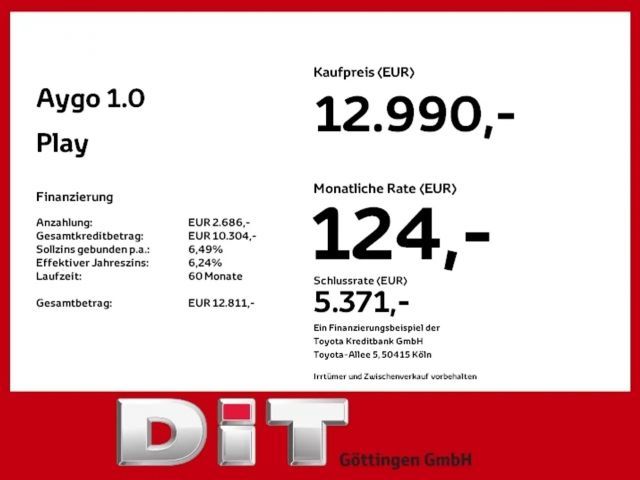Toyota Aygo 1.0 VVT-i Play