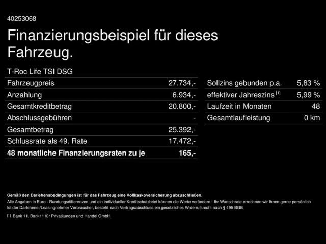 Volkswagen T-Roc DSG Life