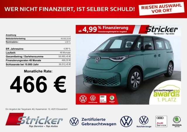 Volkswagen ID.Buzz ID.Buzz 210/79 466,-ohne Anzahlung AHK Kamera Wärmepumpe