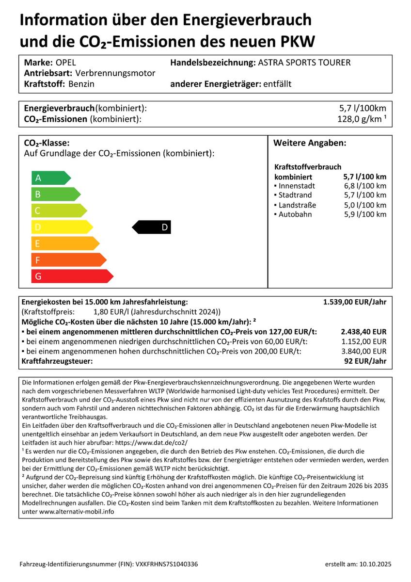 Opel Astra 1.2 Turbo Edition Sports Tourer