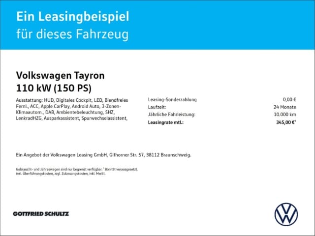 Volkswagen Tayron 1.5 eTSI DSG Life