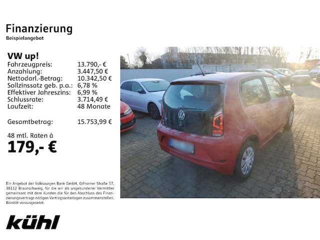 Volkswagen up! up! 1.0 Climatronic,SHZ.,GRA,PDC hinten
