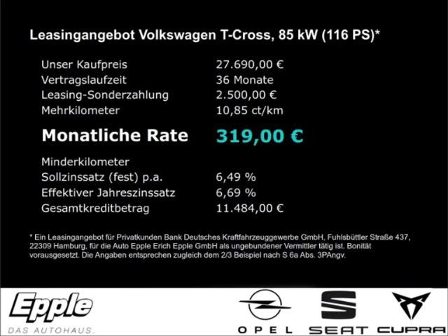 Volkswagen T-Cross 1.0 TSI Life