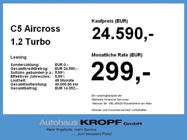 Citroën C5 Aircross 1.2 Fin. ab 2,99 % Navi,Parkpilot