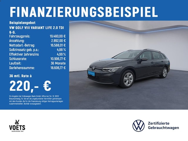Volkswagen Golf 2.0 TDI Golf VIII Life Variant