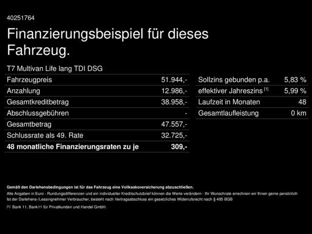 Volkswagen Multivan DSG Lang Life T7