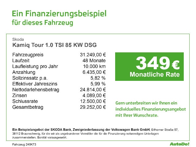 Skoda Kamiq 1.0 TSI 85 Tour