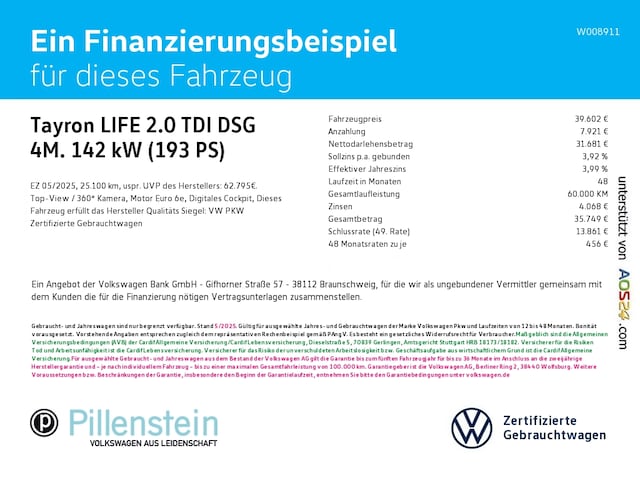 Volkswagen Tayron 2.0 TDI DSG Life