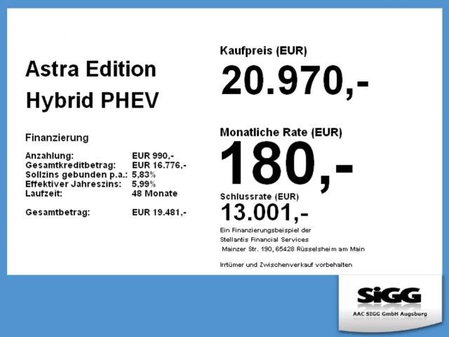 Opel Astra Edition Hybrid