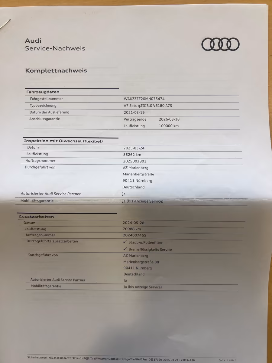 Audi A7 Quattro S-Line Sportback