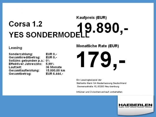 Opel Corsa 1.2 YES SONDERMODELL DAB*LED*SHZ+LHZ*PDC