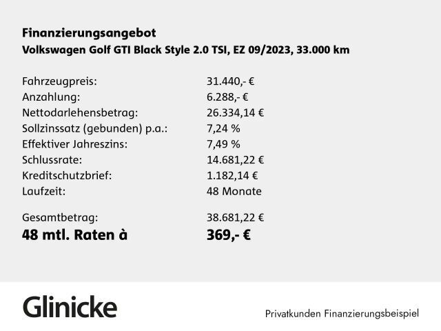Volkswagen Golf 2.0 TSI DSG GTI Golf VIII Style