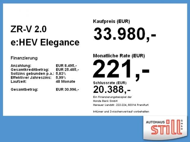 Honda ZR-V 2.0 e:HEV