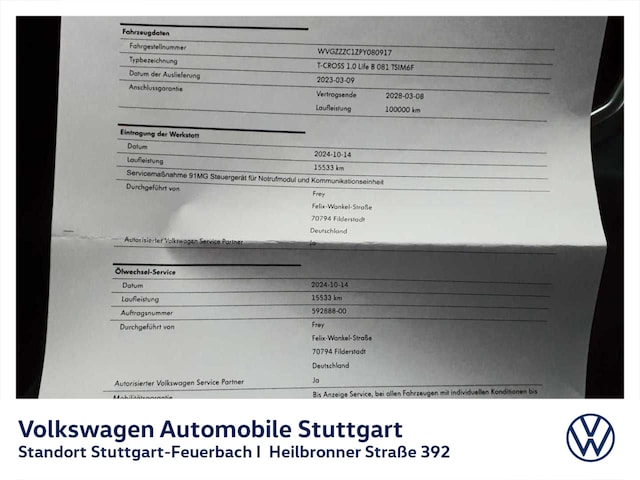 Volkswagen T-Cross 1.0 TSI
