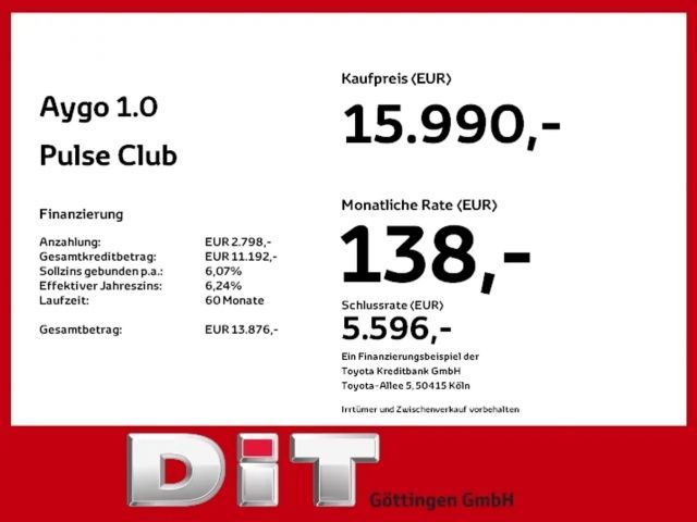 Toyota Aygo 1.0 VVT-i Hatchback Pulse