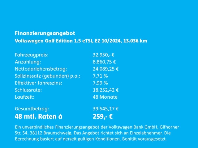 Volkswagen Golf 1.5 eTSI Golf VIII