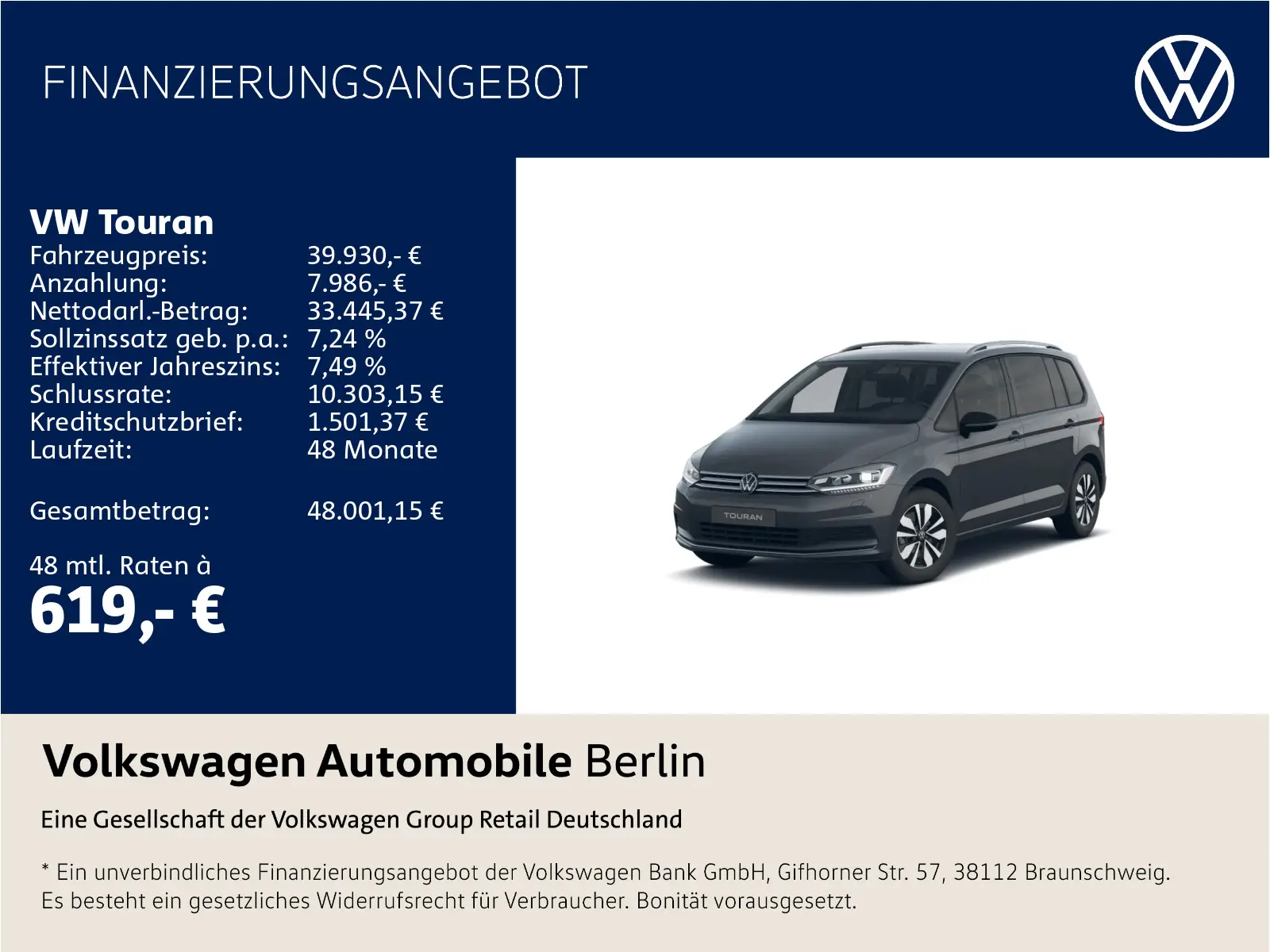 Volkswagen Touran 1.5 TSI Comfortline