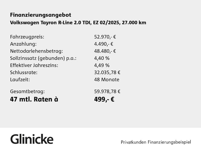 Volkswagen Tayron 2.0 TDI 4Motion DSG R-Line