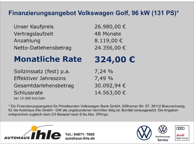 Volkswagen Golf DSG Golf VIII IQ.Drive Style