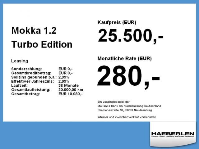 Opel Mokka 1.2 Turbo Edition Turbo