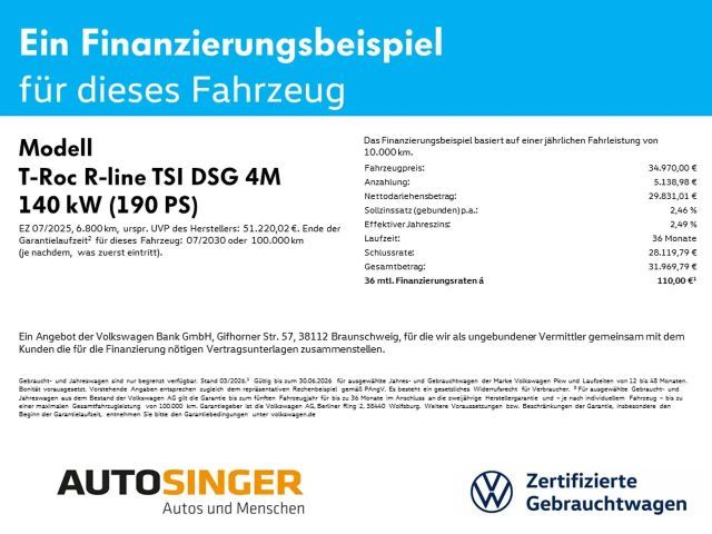 Volkswagen T-Roc 2.0 TSI DSG IQ.Drive R-Line