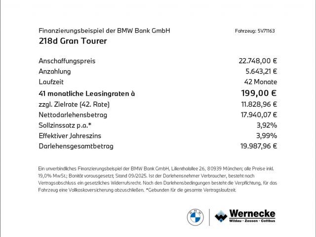 BMW 218 218d Gran Tourer Sport Line