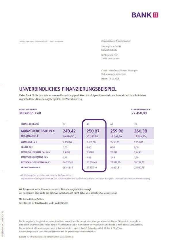 Mitsubishi Colt 1.6 Hybrid