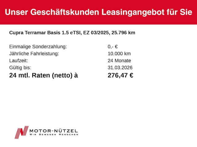 Cupra Terramar Terramar 1.5eTSI DSG LED+NAV+APP+ACC+SHZ+RFK+NSW