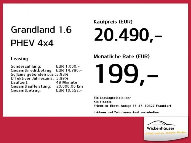 Opel Grandland X 1.6 PHEV 4x4 Leder+Sitzbelüftung