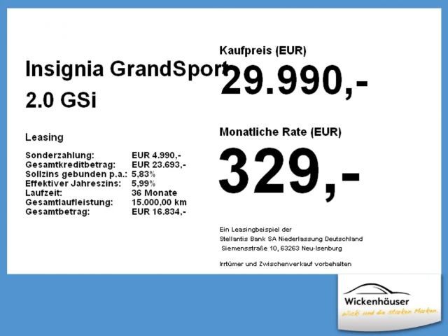 Opel Insignia GrandSport 2.0 GSi Kam, Nav, LM, BT, uvm