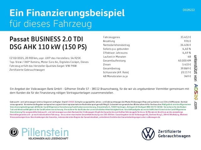 Volkswagen Passat 2.0 TDI Business DSG