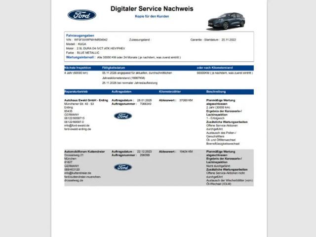 Ford Kuga Plug in Hybrid ST Line