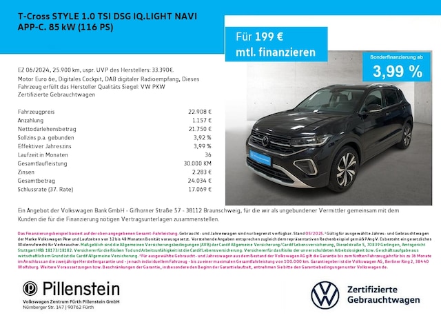 Volkswagen T-Cross 1.0 TSI DSG IQ.Drive Style