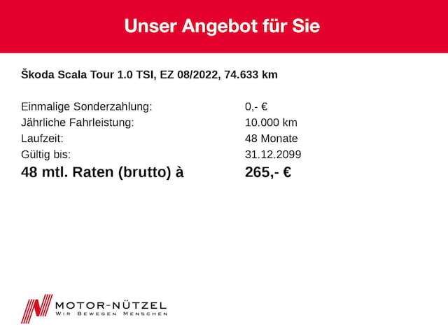 Skoda Scala 1.0 TSI Tour