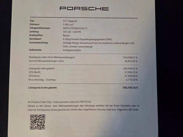 Porsche 992 4 Cabrio S Targa