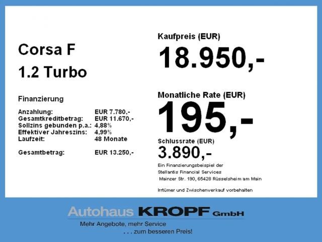 Opel Corsa 1.2 Turbo GS-Line Grand Sport Turbo