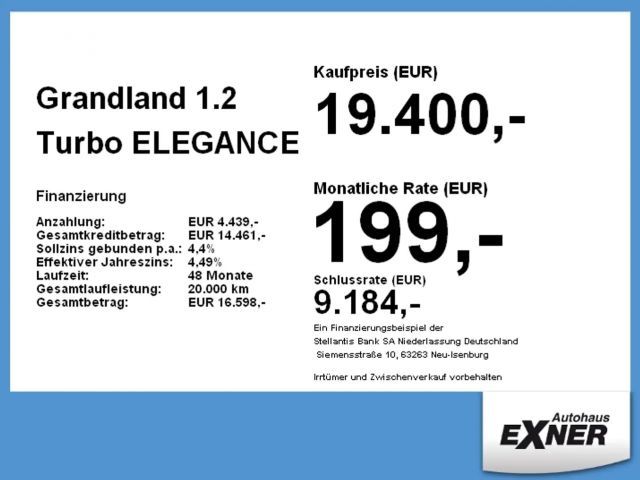 Opel Grandland X 1.2 Turbo Elegance Turbo