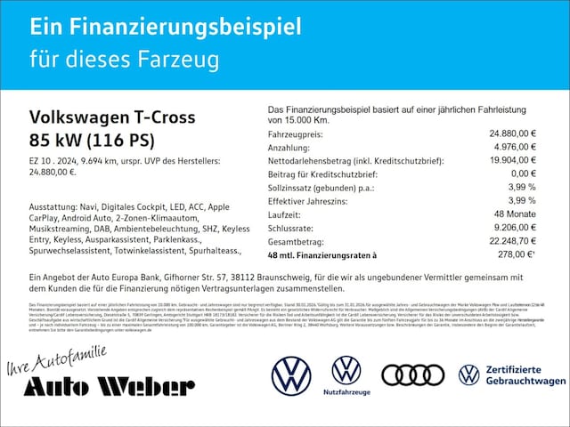 Volkswagen T-Cross 1.0 TSI Style
