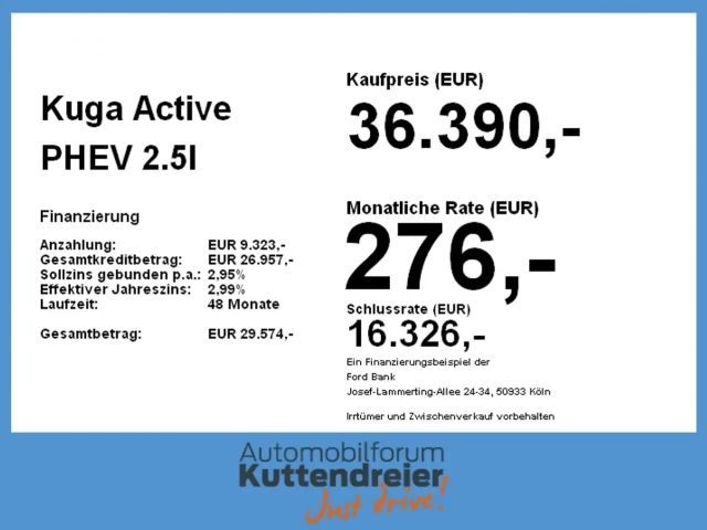Ford Kuga Active Plug in Hybrid