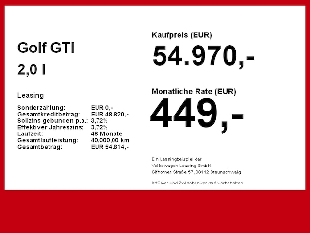 Volkswagen Golf 2 0 l TSI ACC SpurW KAM W-Paket