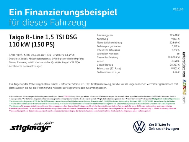 Volkswagen Taigo 1.5 TSI DSG R-Line