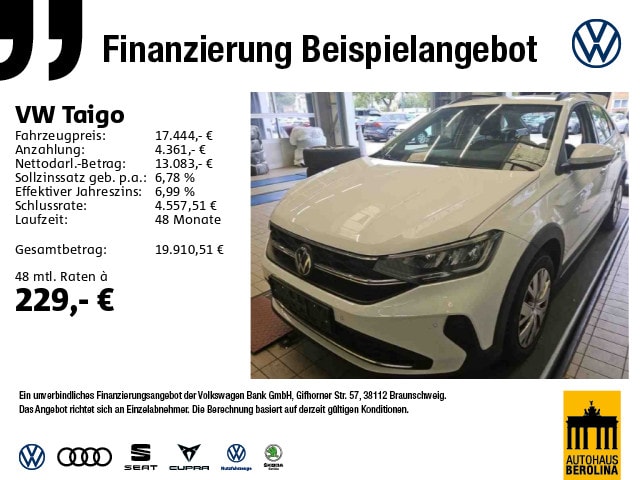 Volkswagen Taigo 1.0 TSI Life