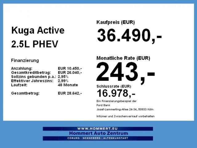 Ford Kuga Active Plug in Hybrid