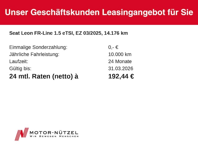 Seat Leon 1.5 eTSI DSG FR-lijn