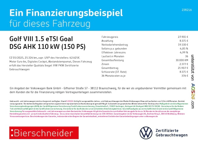 Volkswagen Golf 1.5 eTSI DSG Golf VIII